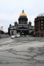 St. Petersburg, Russia, January 2020. View of St. Isaac`s Cathedral from the side of the square. Royalty Free Stock Photo