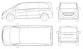 View front, rear, side, top Electric Minivan with Premium Touches, Car vector template on white background. Multi Royalty Free Stock Photo