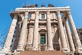 Facade of the temple of Antoninus and Faustinalocated in Roman Forum,, Rome, Italy Royalty Free Stock Photo