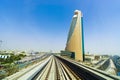 View frorm the Dubai metro car Royalty Free Stock Photo