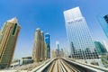 View frorm the Dubai metro car Royalty Free Stock Photo