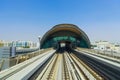 View frorm the Dubai metro car Royalty Free Stock Photo