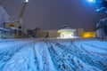 View of the Blue Mosque in the snowy winter. Istanbul, Turkey Royalty Free Stock Photo