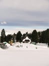 View of the frozen lake at the ski resort Turracher HÃ¶he Royalty Free Stock Photo