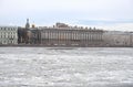 View of Frozen Neva River in center of St.Petersburg.