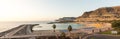 View of the full Playa de Amadores bay beach on Gran Canaria island in Spain. Royalty Free Stock Photo