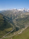 View of Furka high mountain pass, Switzerland Royalty Free Stock Photo