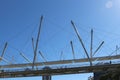 View at the futuristic Kurilpa bridge from river, Brisbane, Australia Royalty Free Stock Photo