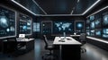 Futuristic virtual workspace with AI-driven project management tools Royalty Free Stock Photo