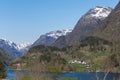 View of Fyksesund fjord and Klyve in Hordaland