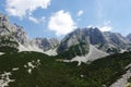 The view from Gablonzer huette to Zwiesel valley, Gosaukamm mountain ridge, Germany Royalty Free Stock Photo