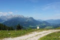 The view from Gablonzer huette to Zwiesel valley, Gosaukamm mountain ridge, Germany Royalty Free Stock Photo