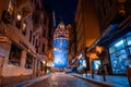 View of the Galata Tower at night Royalty Free Stock Photo