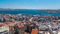 The view from Galata Tower to Galata Bridge timelapse Golden Horn, Istanbul, Turkey Royalty Free Stock Photo