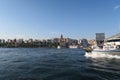 View at Galatatower from Galata Bridge in Istanbul, Turkey Royalty Free Stock Photo