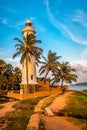 View of the Galle lighthouse in Sri Lanka on Sunset