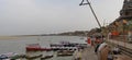 View of Ganga or Ganges River with Ghats and City of Varanasi India Royalty Free Stock Photo