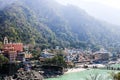 View of Ganga and Rishikesh, holy Indian place