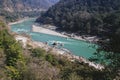 View of Ganga and Rishikesh, holy Indian place