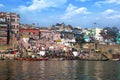 View from the Ganga river, India, morning city river view, ancient city landscape, Indian city on Ganges, Varanasi