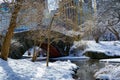 View of Gapstow bridge during winter, Central Park New York City . USA Royalty Free Stock Photo
