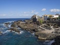 View on Garachico panorama with sea pools and lava rocks village