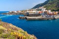 View of Garachico town and ocean on northern coast of Tenerife island, Spain Royalty Free Stock Photo