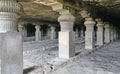 The view of GarbhaGriha and the pillars at Cave No 14, Ellora Caves, India