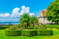 View of a garden in front of the neuese schloss in meersburg, germany....IMAGE