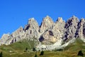 View of Gardena Pass in dolomite mountain