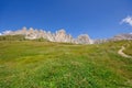 View from Gardena pass - Dolomites, Italy Royalty Free Stock Photo