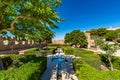 View of gardens in the Almeria (AlmerÃÂ­a) castle (Alcazaba of Almeria) Royalty Free Stock Photo