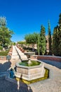 View of gardens in the Almeria (AlmerÃÂ­a) castle (Alcazaba of Almeria) Royalty Free Stock Photo