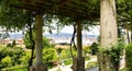 View of the gardens of the Grec theater in Barcelona