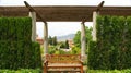 View of the gardens of the Grec theater in Barcelona