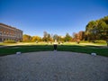 View of the gardens of the Royal Palace of Turin in a sunny morning