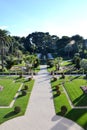 View on the gardens on villa Rothschild, French Riviera, France Royalty Free Stock Photo