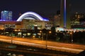 View by the Gardiner Expressway in Toronto at night Royalty Free Stock Photo