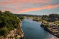 Valley of Gardon River near Pont du Gard Royalty Free Stock Photo