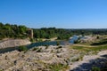 Valley of Gardon River near Pont du Gard Royalty Free Stock Photo