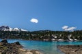 view at Garibaldi lake beautiful sunny morning with clouds on bluew sky