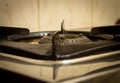 View of gas stove burner ring