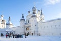 View of the gate church of the Resurrection of Christ on a January afternoon. Rostov Kremlin