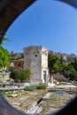 View through gate of Tower of the Wind-gods in Roman Forum and A Royalty Free Stock Photo