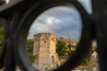 View through gate of Tower of the Wind-gods in Roman Forum and A Royalty Free Stock Photo