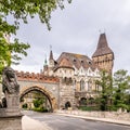 View at the Gatehouse Tower , entrance to Vajdahunyad Castle in Budapest - Hungary Royalty Free Stock Photo