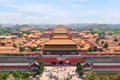 View of the gates of the Forbidden City or Imperial City. Translation of chinese characters: The Palace Museum Royalty Free Stock Photo