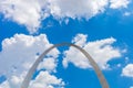 View of The Gateway Arch in St. Louis, Missouri with blue sky w Royalty Free Stock Photo