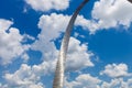 View of The Gateway Arch in St. Louis, Missouri with blue sky w Royalty Free Stock Photo