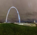 View of the Gateway Arch in St. Louis from Gateway Park at night Royalty Free Stock Photo